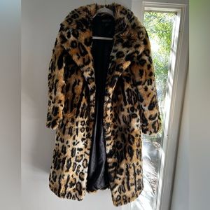 Rachel Zoe Cheetah Print fur coat